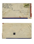 Ira Hayes Envelope Signed From 1944 During His WWII Service -- Postmarked Independence Day July 4, 1944